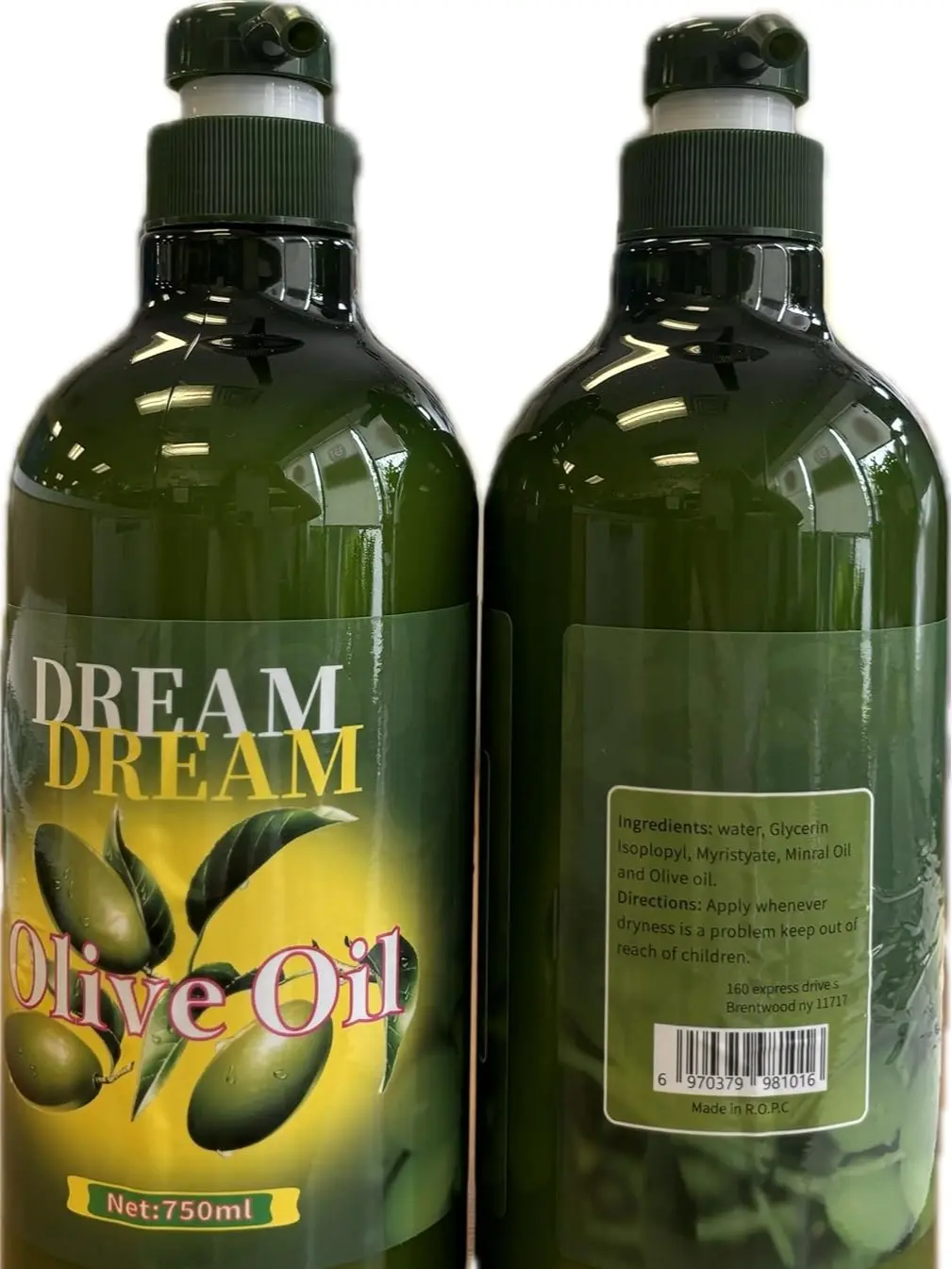 DREAM Olive Oil Moisturizing Cosmetic Body Lotion - 0.0% Alcohol Body Lotions & Creams, Alcohol-Free Daily Use Hydration for Youthful Skin, 2-Pack (750ml/25oz Each, 2 Bottles)
