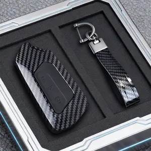 Abs Carbon Fiber Car Key Cover Fob, Compatible with Volkswagen Golf 8 2020, Skoda Octavia A8 2021, Seat Leon Mk4, Durable Accessory