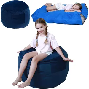 Convertible bean bag chair and sensory crash pad for kids, folds from a lazy chair to a floor mat, children’s lazy sofa with memory foam filling, machine washable