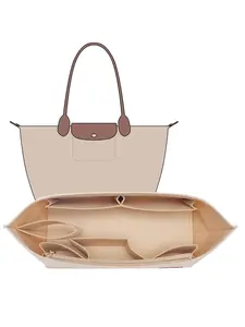 Felt Bag Organizer Insert, Side Organizer Bag, Bag Insert for Le Pliage Large, Neverfull MM, Coach City 33, Goyard PM and More, Purse Insert for Bags