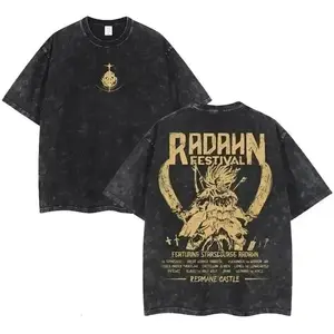 Radahn Festival Elden Ring Double Printed T Shirt Washed Oversize Unisex Cool Game Streetwear Graphics Tee Urban Outfit Design Shirt Game Merch Summer Fashion Clothes Top