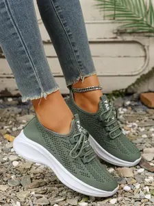 Women's Summer Breathable Mesh Sneakers, Athletic Sneakers, Daily Wear Sneakers, Casual Sporty Sneakers, Lightweight Comfortable Casual Shoes, Fashion Versatile Sports Shoes for Daily Outdoors