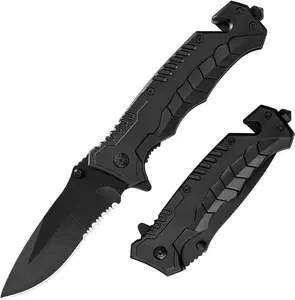 EDC Pocket Folding Knife , 3 in 1 Pocket Knife for Men, Survival Knife with Liner-Lock Belt Clip, Seat Belt Cutter, Glass Breaker, Hunting knife for Camping Hiking,Gifts for Him Men Husband, Christmas Stocking Stuffers, Anniversary Birthday Gifts