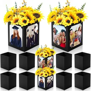 12pcs Graduation Box Centerpieces for Table Photo Frame Display Congrats Grad Party Favor Gift Picture Table Box Photo Props Frame for Graduation Decoration, Decor Gifts, Party Supplies