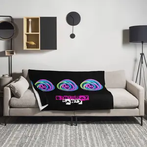 Party Blanket Series 1 - Soft and Comfortable Blanket for Parties 50x60 Polyester Hypoallergenic Flame Retardant with Birthday Party Design