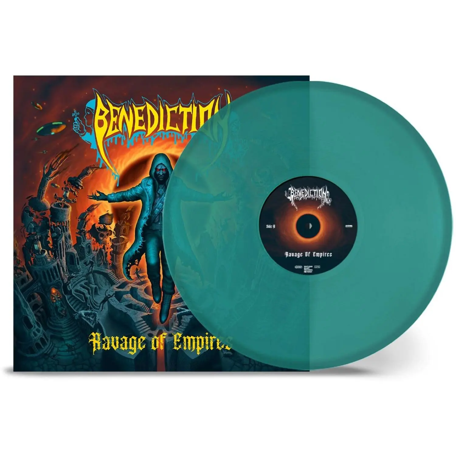 Benediction Band English Old School Death Metal - Ravage of Empires LP (Long Play) Colored Green Vinyl Record
