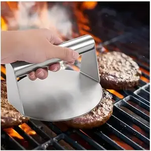Smash Burger Press-Grill Essential, Stainless Steel Non-Stick Smasher Hamburger Press-Patty Maker for Flat Top Griddle,BBQ-Round Kitchen Tool -5.5"