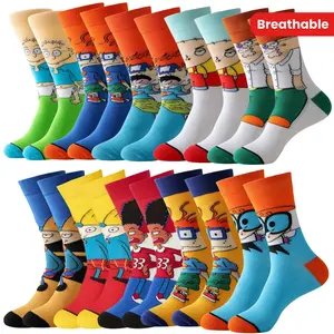 [10 Pairs]Teenager's Fashion Cartoon Pattern Crew Socks, Comfy Breathable Casual Socks For Daily Wearing