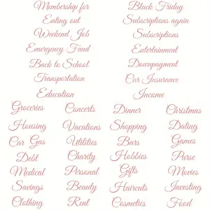 42-Piece Budget Planning, Budget Tracking Sticker Set, Sticky Labels, Paper Material, Loose-Leaf Cover & Cash Envelope Labels, Weekly Organizer, Weekly Planner, Weekly Budgeting, Financial Management Tools