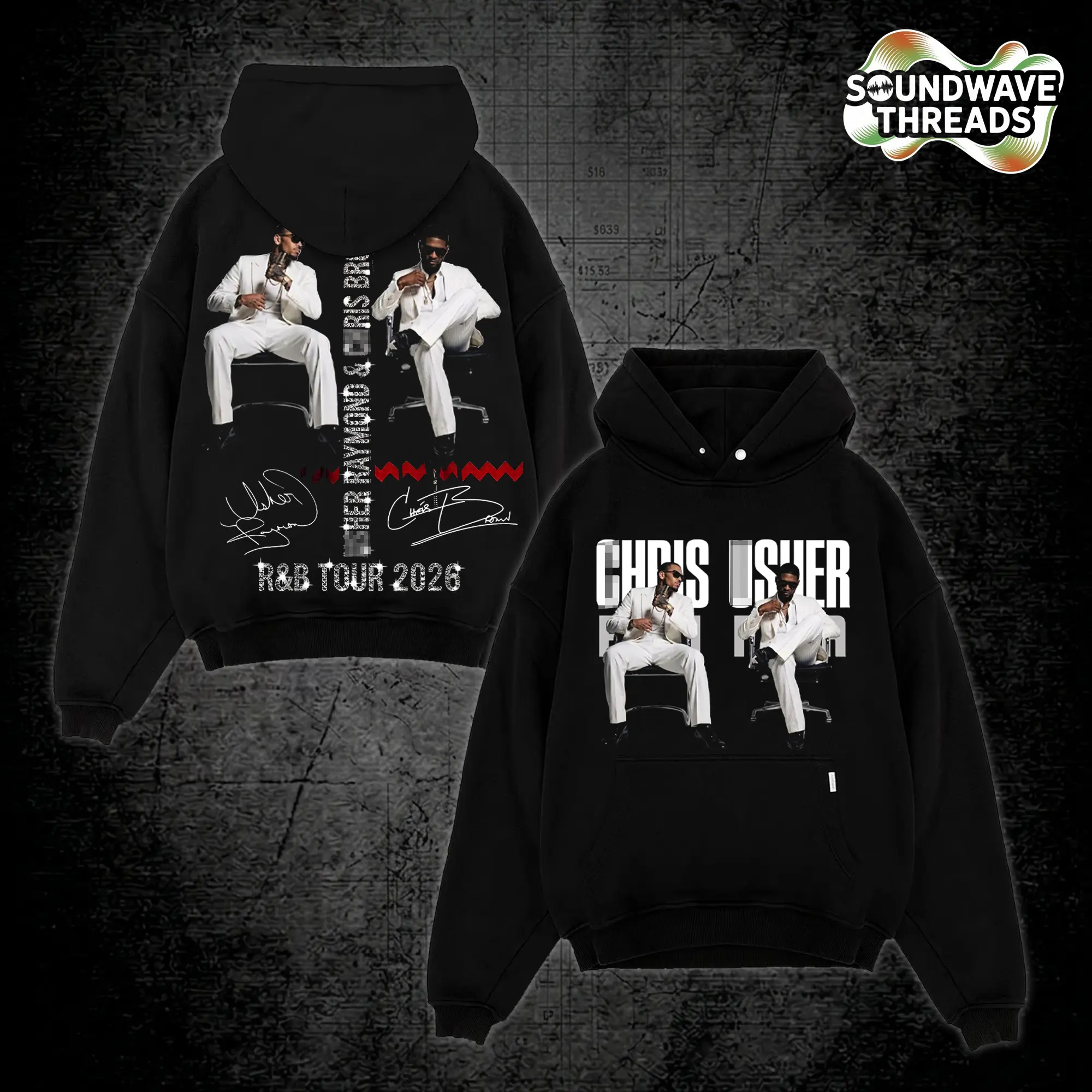 Raymond & Brown V2 Premium Hoodie (Made in US), R&B Tour Graphic Hoodie, Hip Hop Streetwear T-Shirt, Vintage Rap Style Apparel, Gift Idea for Fans and Music Lovers, Retro Urban Fashion Tee