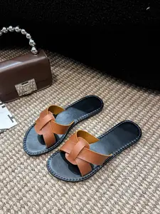 New Women's Flat Korean Sandals, Summer Open Toe Roman Weave Design, French Style, Suitable for Beach and City Wear
