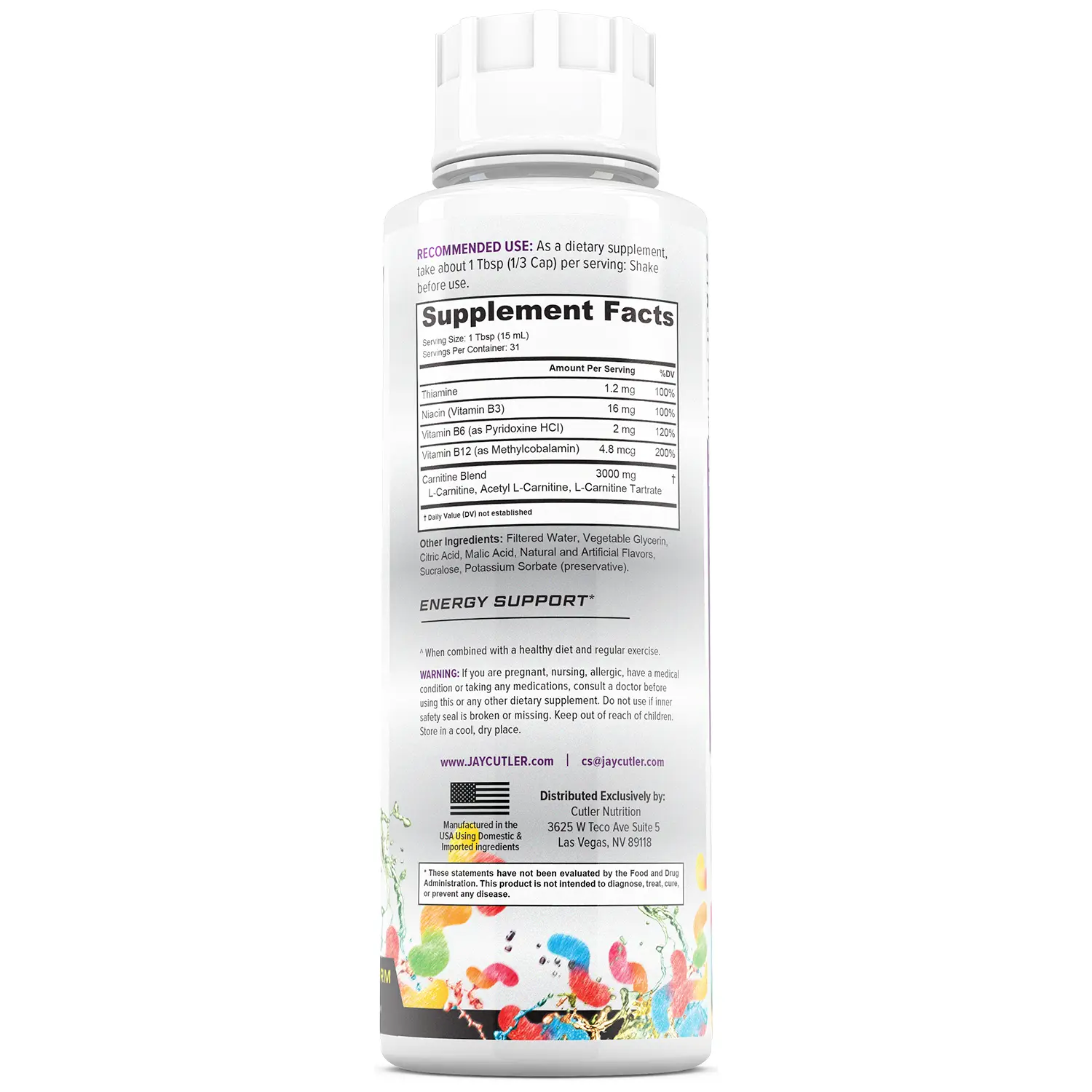 Cutler Nutrition Liquid Carnitine 3000 for Energy and Recovery Support  Dietary Fitness Supplement Edible Healthcare Vitamin - TikTok Shop