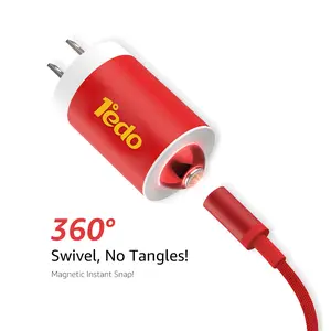 Charger Fast Charging for iPhone Samsung, 1°edo 20W 30W 65WMagnetic Fast Charger Block with 6FT Cable Innovative Magnetic  (USB-C & Lightning)