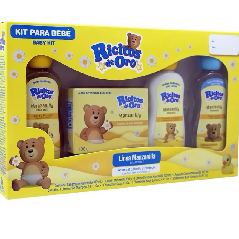 Rictos Manzanilla Body Care Kit (100g Travel Set) - Includes 3 Bottles: Manzanilla Shampoo, Soap, Body Cream | Skin Care Cosmetic with Moisturizer for Smooth Skin
