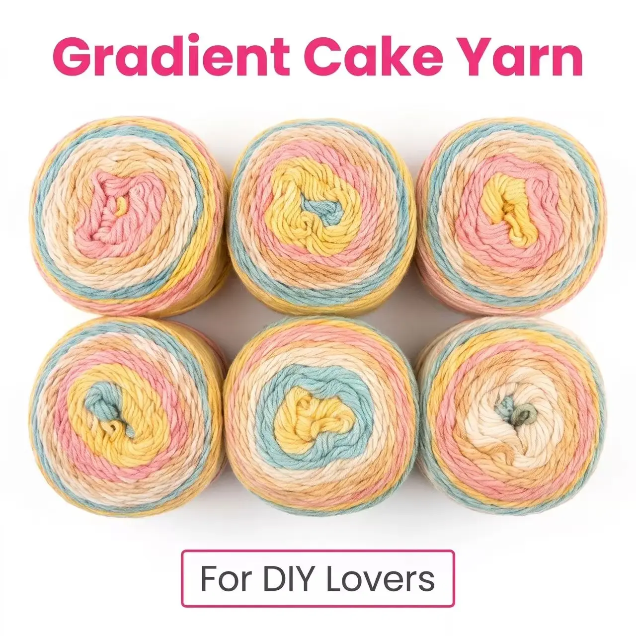 400G LONG GRADIENT CAKE YARN 4PCS(100G/193M×4)- COTTON BLEND KNITTING YARN FOR DIY CRAFTS,COZY HOME PROJECTS,HANDMADE ACCESSORIES CAKE BALL YARN,HANDMADE CRAFT YARN FOR SALE