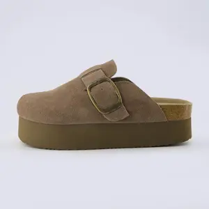Cushionaire Women's Granola 2 Suede Platform Clogs