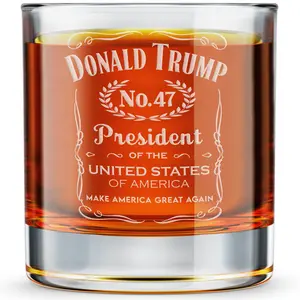 Trump Laser Engraved Whiskey Glass, Right Wing, Conservative Gift President - 11oz Presidency Poilitical Gift for Dad - Made in the USA - Drinkware