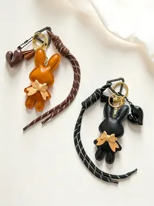 Bag Charm Pendants Tassel Rabbit, Bag Charm Keychain, Black And Rust Orange Two Colors Are Available Not Easy To Fade Diy Suitable As A Gift Couples Accessories For Bags Bag Chain Accessories
