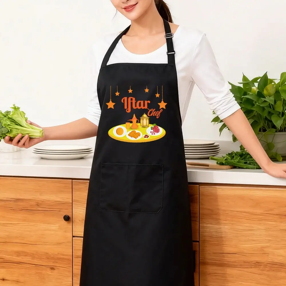 Ramadan 2026 Iftar Chef Cooking Apron Gift for Chef Mom Baking Eid Al-Adha Hajj Eid Mubarak ramadan Kitchen Accessories Decoration Kitchen Cooking Aprons Novelty Cooking Aprons