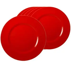Reston Lloyd  Red - Melamine Dinner Plate Set - 6 Dinner plates