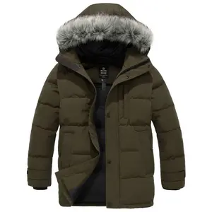 Men's Winter Jacket Warm Puffer Jacket Snow Coat with Hood Menswear Tops