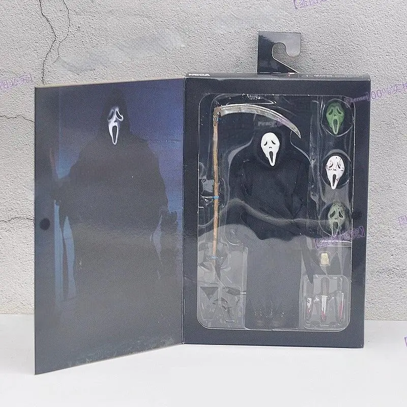 NECA Scream Ghostface 7in Ultimate Edition Statue, Horror Movie Killer Action Figurine with Removable Mask, Accessories, Box Packaging, Best Gift for Collectors
