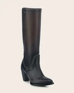 Cuadra Women's Cuadra Tall Boot Black CC322 - Pointed Toe Fringe Detail Fashionable Girl Footwear