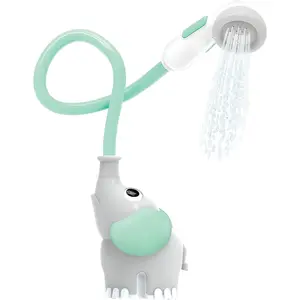Baby Bath Shower Head - Elephant Water Pump with Trunk Spout Rinser - Control Water Flow from 2 Elephant Trunk Knobs for Maximum Fun in Tub or Sink for Newborn Babies