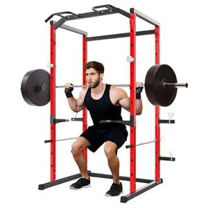 Power Cage for Home Gym, Power Cage Squat Rack for Home Gym 1100LB Capacity Power Rack with Pull Up Bar Adjustable Safety Bars Heavy Duty Weightlifting Station