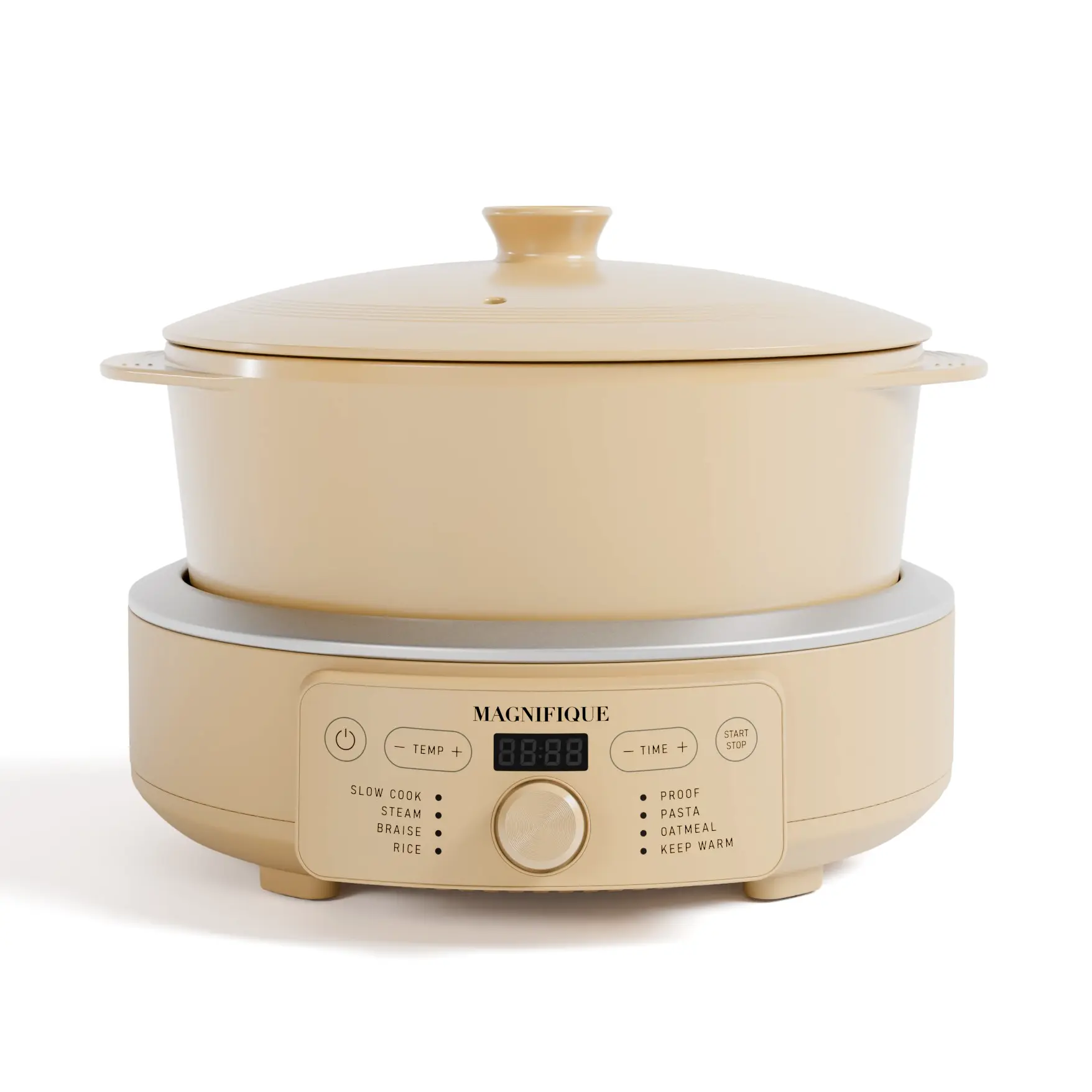 Magnifique 8-Function Digital Clay Pot Multi-Cooker, 100% Pure Natural Non-Toxic Chemical-Free, Stovetop & Oven Safe Ceramic Pot for Healthy Sauté, Braise, Stew, Serve, Dishwasher Safe, Rice Cooker, Dutch Oven