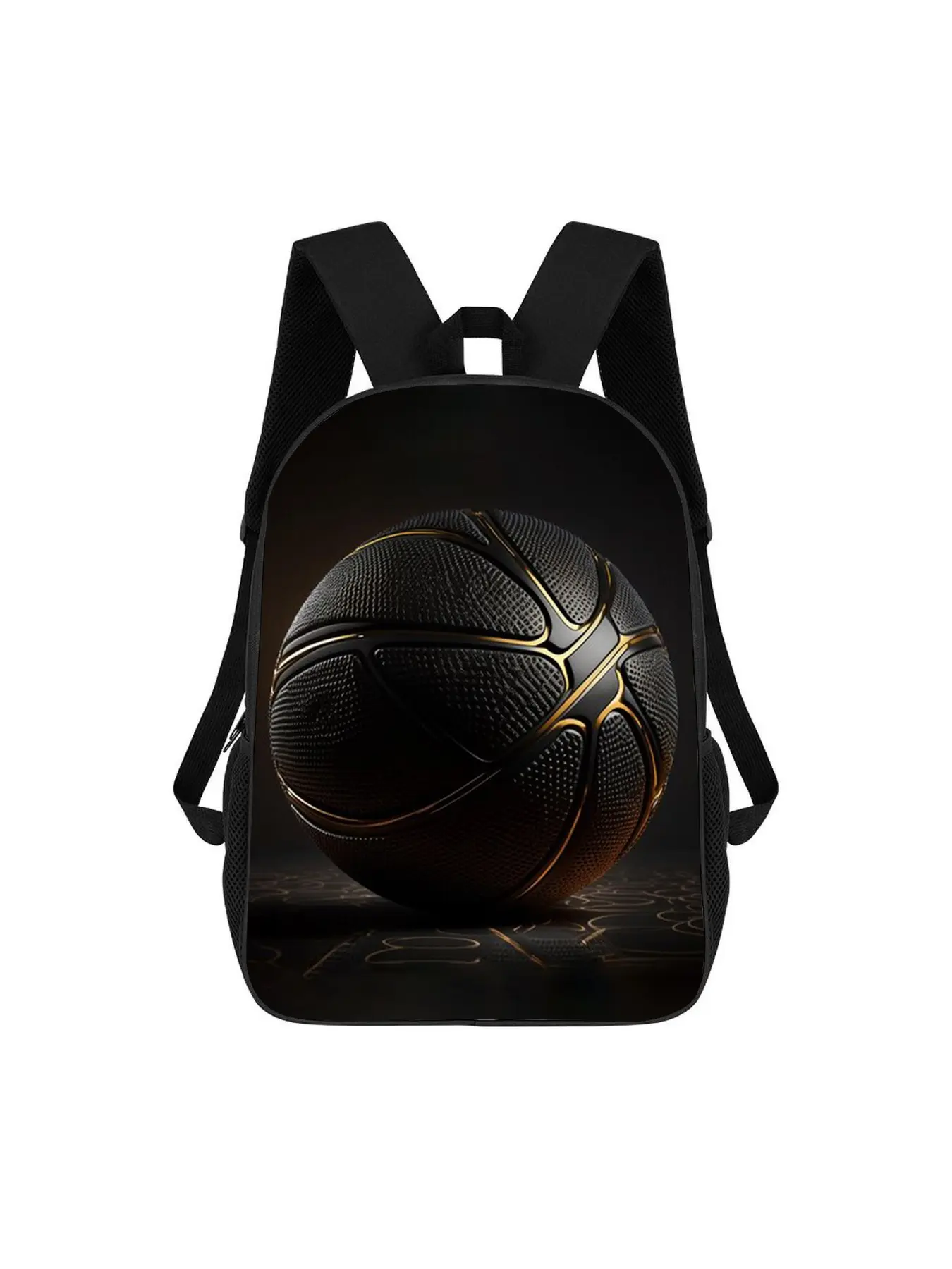 Basketball Pattern Backpack, Casual Printed Backpack: Student Bag Suitable for Both Genders - Lightweight, Zipper Design, Adjustable Shoulder Straps, Vibrant Print Colors, Multifunctional Travel Backpack