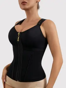 1 Count Women's Waist Cincher Vest, Tummy Control Cincher, Fajas Colombianas Shapewear, High Compression Shapewear, Adjustable Shoulder Straps Zipper Shapewear Tank, Firm Compression Corset Top, Suitable For Work Daily Wear & Special Occasions