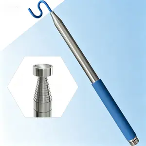 Professional Extendable Magnetic Pickup Tool 50in, Telescoping Pole with Hook and Magnetic Tip, Heavy Duty Retractable Reach Grabber for Disc Golf Retrieval, Wire Reacher, Debris Collection
