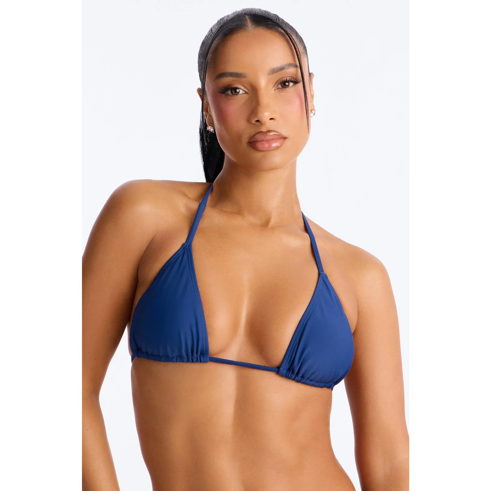 Maui Mix And Match Triangle Bikini Top - Heather Navy