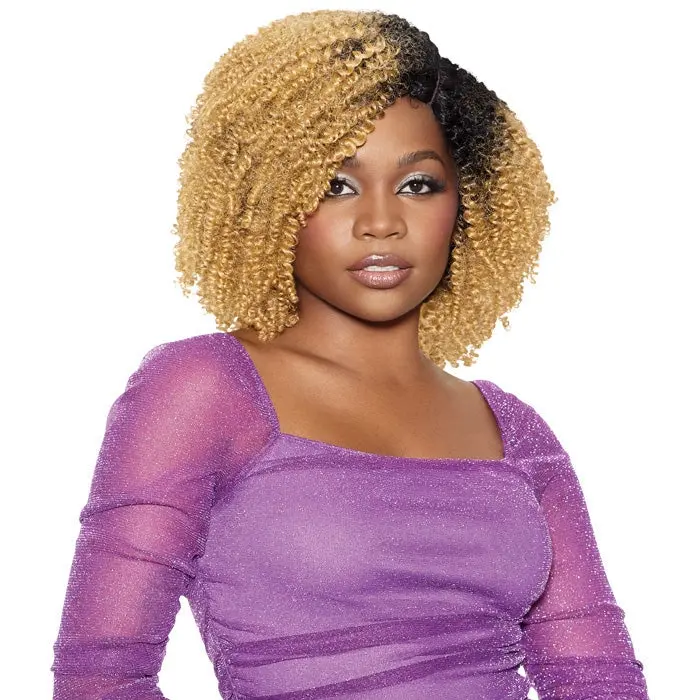 Outre Purple Pack Brazilian Boutique 100% Human Hair Blend Weave - OH SO KINKY CURLY 5 PCS + Free 4" Deep Lace Closure