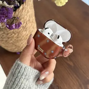 Wave Stripe Dot Ring Earphone Case for Apple AirPods Pro 2/pro/4/3/2, Fashion Women's Simple Earphone Cover Protection