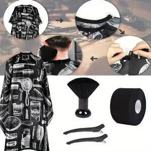Hair Cutting Cape Barber Cape for Men Hair Cape for Haircuts Barber Cape for Hair Stylist with Adjustable Neck Size Neck Strips Neck Duster Set Barber Neck Strips for Hair Cutting