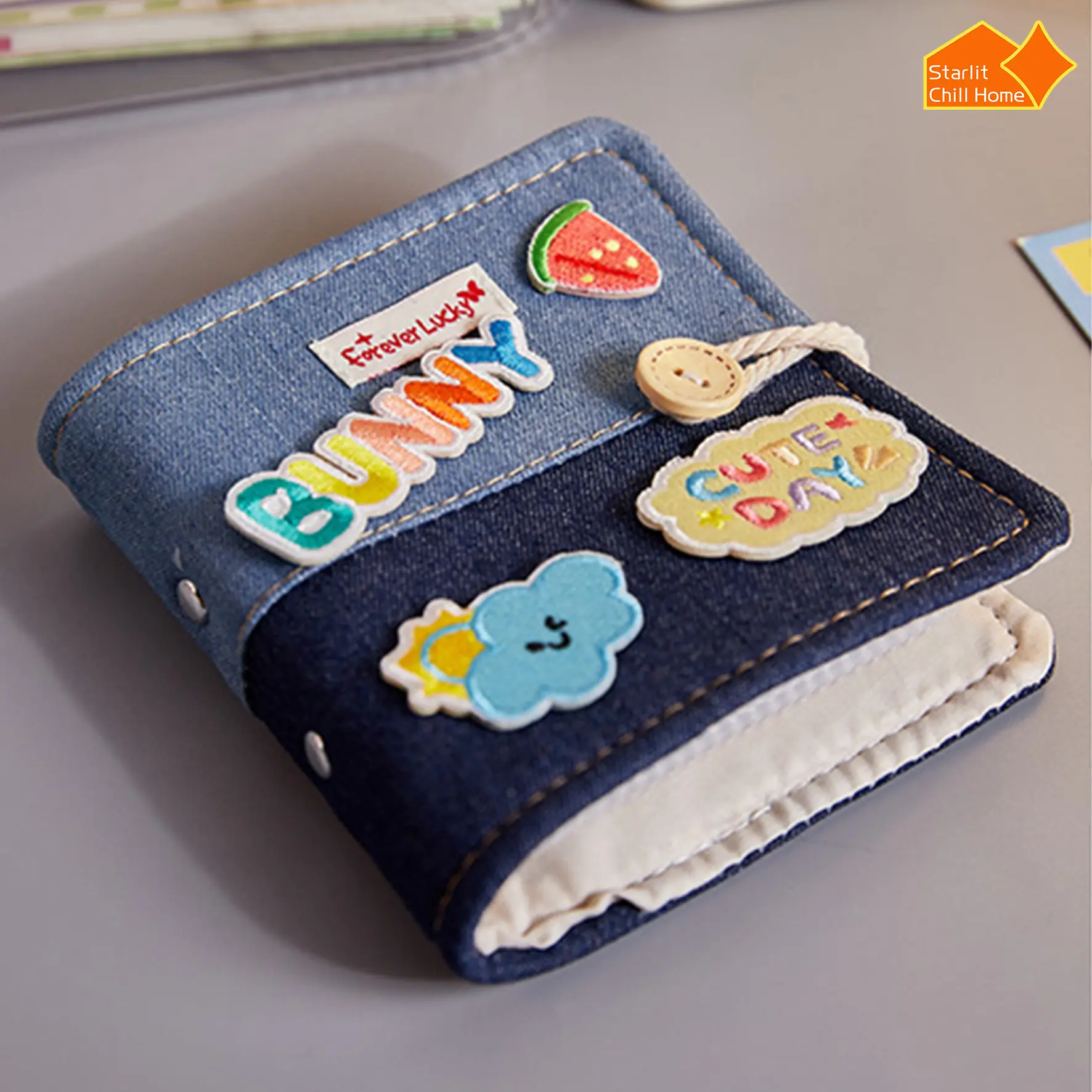 DIY Denim Photo Album, Customizable Scrapbook Memory Book with Patches, Cute Fabric Cover Photo Album for Instax Photos, Travel Memories & Keepsakes
