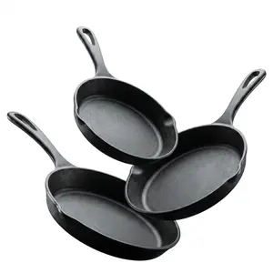 Utopia Kitchen 3-Piece Pre-Seasoned Black Cast Iron Frying Pan Cookware Set - Heavy-Duty 6", 8", 10" Pans - Oven, Stove, Grill Safe for Kitchen Accessories Utopia Kitchen 3-Piece Pre-Seasoned Black Cast Iron Frying Pan Cookware Set - Heavy-Duty 6", 8", 10" Pans - Oven, Stove, Grill Safe for Kitchen Accessories