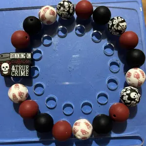 Running on True Crime and Caffeine Wristlet Keychain - Unique Design with Caffeine-Thriving Beads and Personalization Options