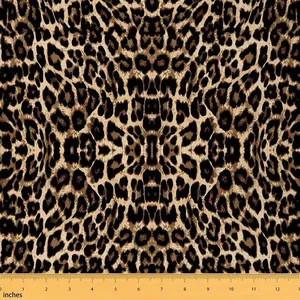 Leopard Print Upholstery Fabric,Sarafi Cheetah Wild Animal Print Fabric by The Yard,Luxury Wildlife Style Decorative Fabric for DIY Projects,2 Yards, Leopard Pattern, Diy Project Essential