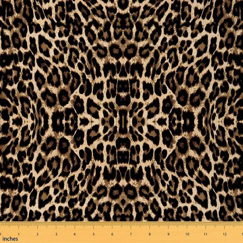 Leopard Print Upholstery Fabric,Sarafi Cheetah Wild Animal Print Fabric by The Yard,Luxury Wildlife Style Decorative Fabric for DIY Projects,2 Yards, Leopard Pattern, Diy Project Essential