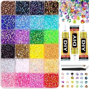 Bedazzling Kit Glitter Rhinestone Dly Metallic Set, 3mm Mixed Resin Crystals, Handmade Clothing & Nail Art Supplies, DIY Craft Essentials