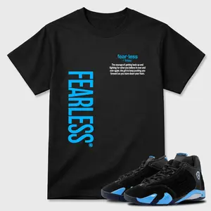 Unisex T-shirt To Match Sneakers Jordan 14 Black & University Blue - Fearless Definition. 100% Cotton for Casual Wear. Comfortable Summer Unisex T-Shirt to match Jordan Sneaker. Streetwear Style. urban outfitters