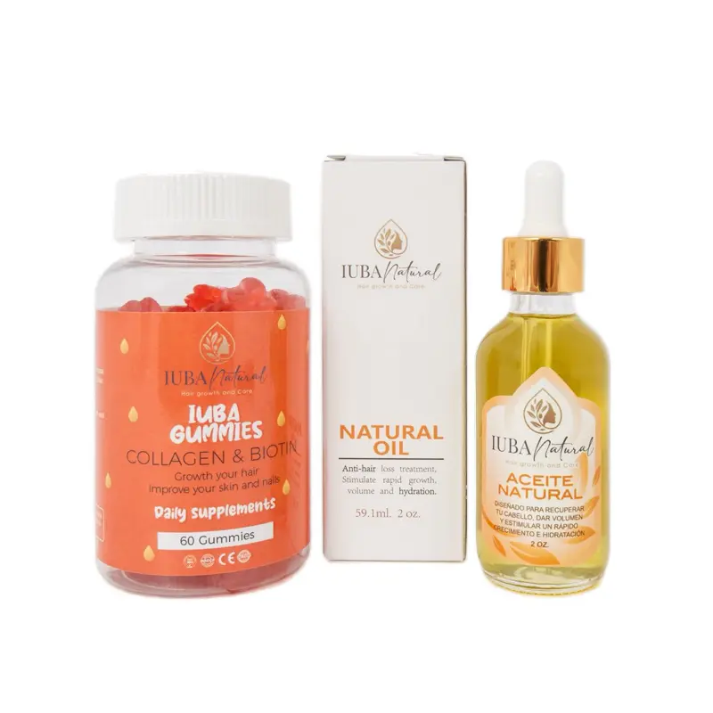 Iuba natural hair oil BOX scalp treatment, collagen and biotin Haircare Organic