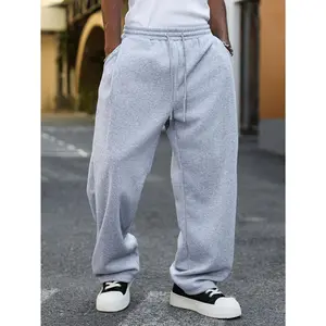 Baggy Drawstring Waist Wide Leg Sweatpants, Y2k Black Baggy Pants