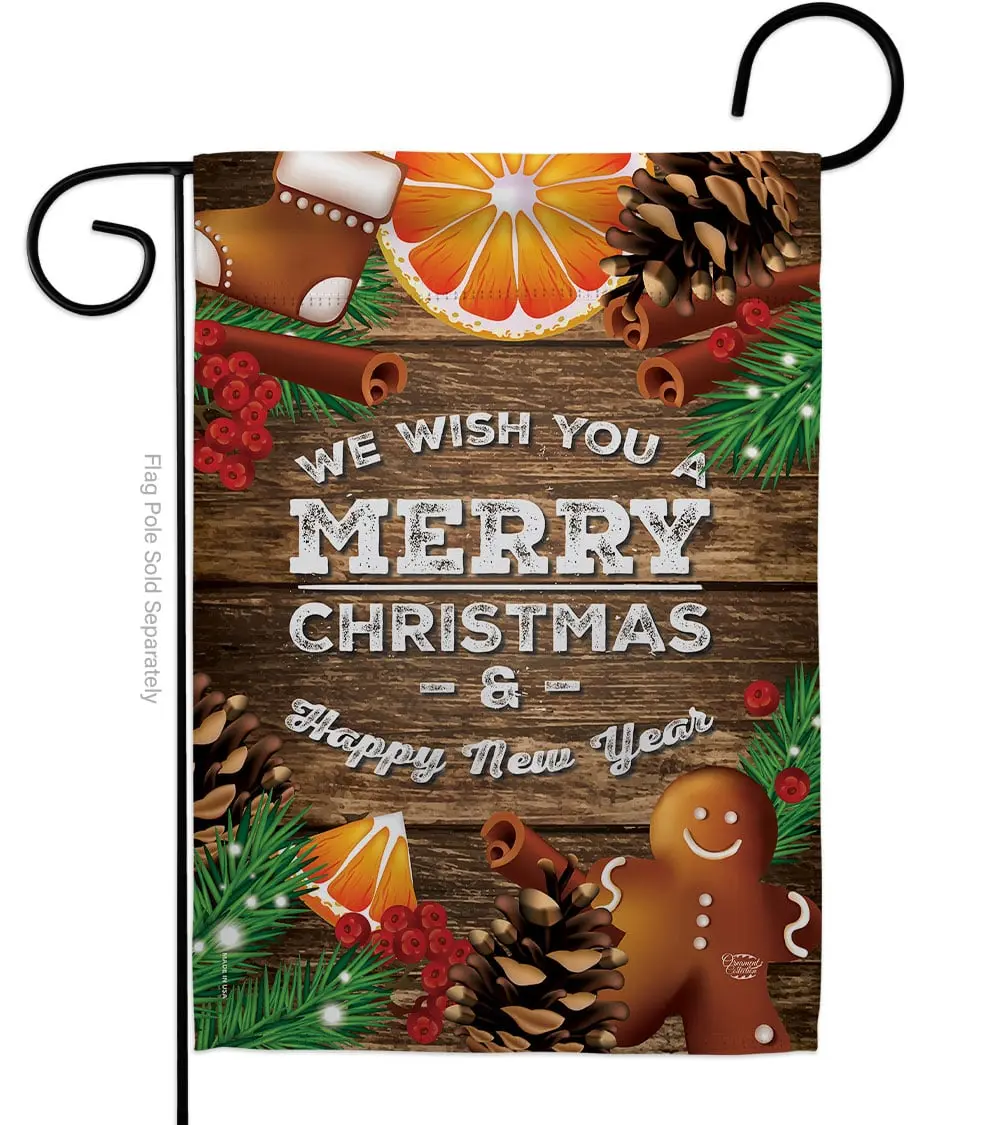 G192048-BO Eco-Friendly Decorative Holiday Flag, 13"x18.5" Double-Sided Vertical Outdoor Garden Flag with Sleeve & Stitchwork, Weatherproof Yard Display, Home Improvement Gift