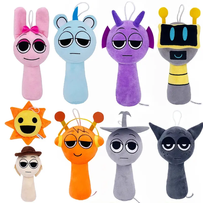 Sprunki Horror Game Soft Adorable Stuffed Animals - Cute Cartoon Plush Toy Pillows, Ideal Kids' Birthday and Christmas Gifts