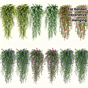 Artificial eucalyptus tree hanging plant set, UV-resistant, suitable for indoor and outdoor decoration, perfect for home, garden, weddings and holiday events, porches, cabin decoration, courtyard, and window frame decoration