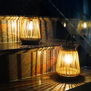 Solar Lights Outdoor Vintage Solar Lanterns - 2 Pack | IP65 Waterproof Outdoor Garden Lights for Patio, Lawn & Balcony